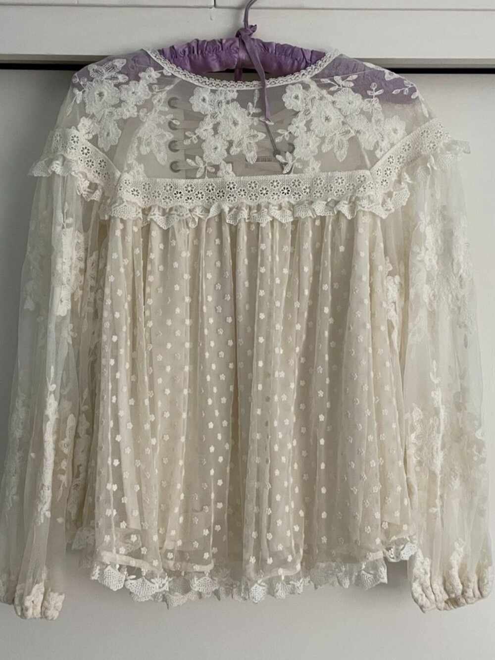 SPELL Dawn Lace Blouse Cream NWT Size Small Hippie Boho Cottagecore Retro NEW